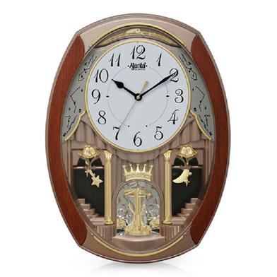 Citiplus– 2927 Classic Musical Pendulum Quartz Wall Clock with Decorative Diamonds – New Copper image