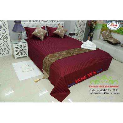 Classical Hometex Exclusive Stripe Shatin Bed Sheet image