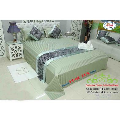 Classical Hometex Exclusive Stripe Shatin Bed Sheet image