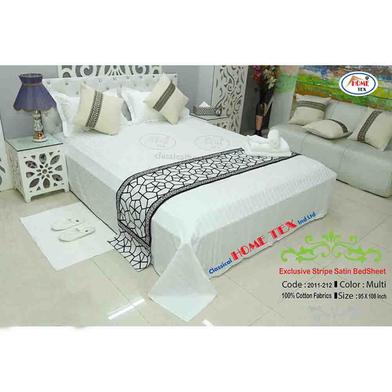 Classical Hometex Exclusive Stripe Shatin Bed Sheet image