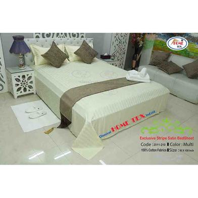 Classical Hometex Exclusive Stripe Shatin Bed Sheet image