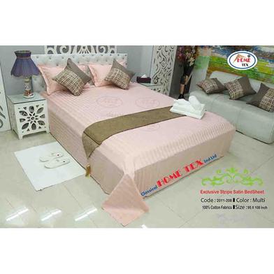 Classical Hometex Exclusive Stripe Shatin Bed Sheet image