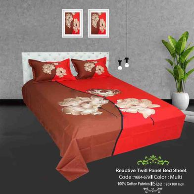 Classical Hometex Reactive Twill Panel Double Bed Sheet image