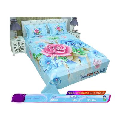 Classical Hometex Reactive Twill Panel Double Bed Sheet image