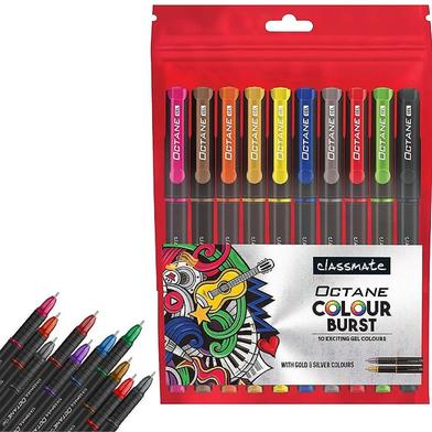 Classmate Octane Gel Colour Burst - Pack of 10 pcs Multi colour pen image
