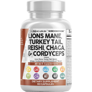 Clean Nutraceuticals Lions Mane Lions Mane Reishi Chaga and Cordyceps 60 Count image