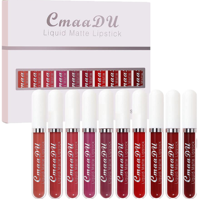 CmaaDu 10 Pcs Set Liquid Matte Non-stick Cup Waterproof Lipstick Set image