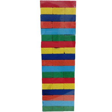 Colourful Jenga Blocks 54 pcs Multicolor image