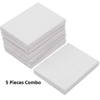 Combo of 8/10 Inches Drawing Canvas White - 5 pieces image
