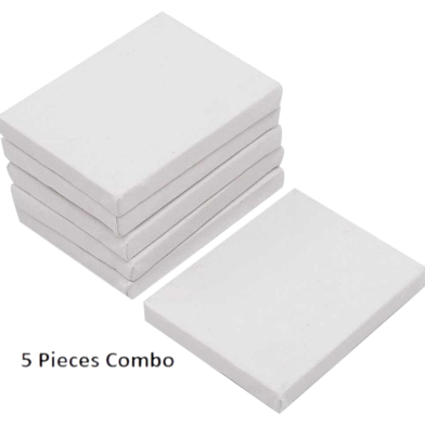 Combo of 8/10 Inches Drawing Canvas White - 5 pieces image