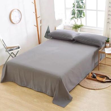Comfort Grey Colour Double Size Bed Sheet With 2 Pcs Pillow Cover image