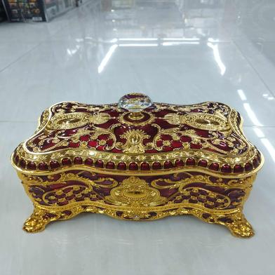 Compact Jewelry Case Flannel Lining Decorative Storage Box Rings for Storing Earrings Necklace image