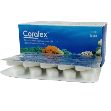 Coralex D500 mgPlus 200 IU 10's Strip Tablet image