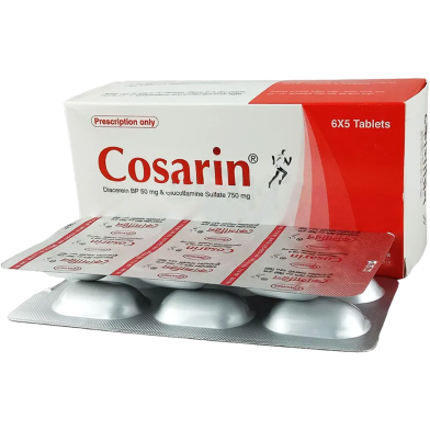 Cosarin 750 mg Plus 50 mg 6s' Strip Tablet image