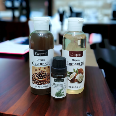 Cosprof Rosemary 10 Ml Castor 100 Ml Coconut 100 Ml Combo image