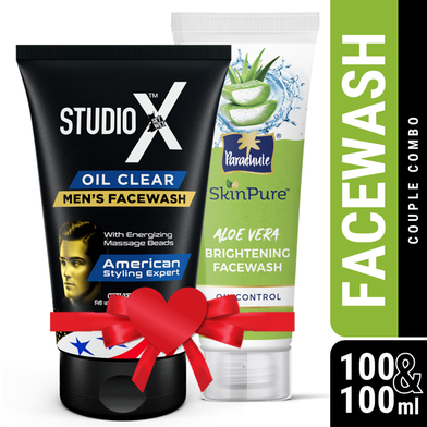 Couple Combo (Face Wash) - Studio X Oil Clear Facewash for Men 100ml image