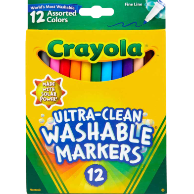 Crayola 12 Colors Fine Line Ultra Clean Washable Marker image
