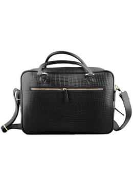 Croco Print Black Briefcase Official Leather Bag SB-W15 image