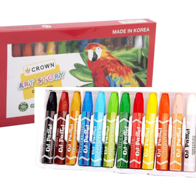 Crown Oil Pastels Color Paints Box-12 Shade's image