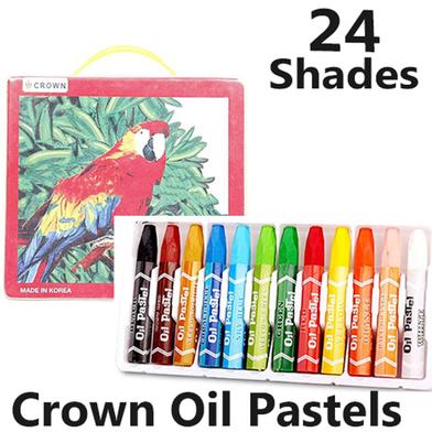 Crown Oil Pastels Color Paints Box-24 Shades image