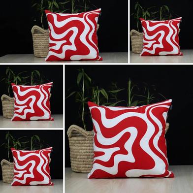 Cushion Cover Red And Black 14x14 Set Of 5 image