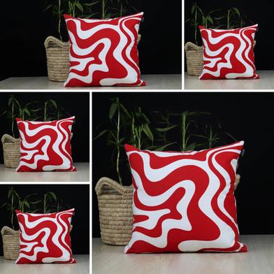 Cushion Cover Red And Black 18x18 Inch Set Of 5 image