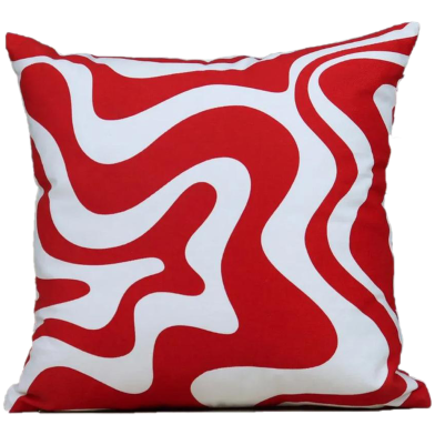 Cushion Cover Red And White 20x20 Inch image