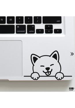 Cute Cat Laptop Sticker, Laptop Skin and Laptop Vinyl - Black image