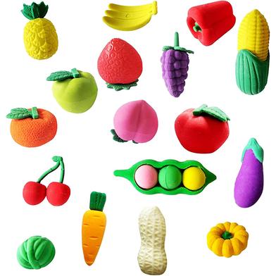 Cute Different Shapes Of Fruits Vegetables Eraser For Child image