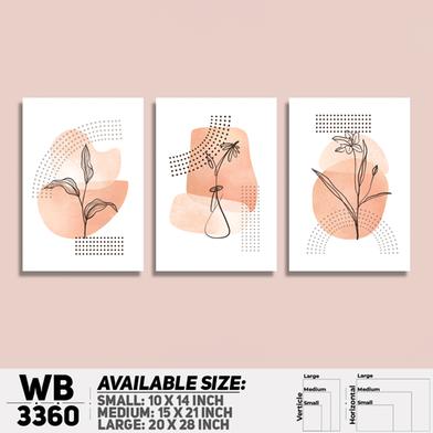 DDecorator Abstract And Flower ArtWork (Set of 3) Wall Board And Wall Canvas image