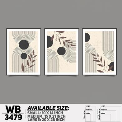 DDecorator Abstract And Leaf ArtWork (Set of 3) Wall Board And Wall Canvas image