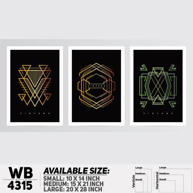 DDecorator Abstract Art (Set of 3) Wall Board and Wall Canvas image