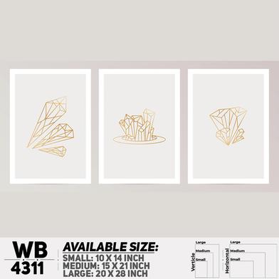 DDecorator Abstract Art (Set of 3) Wall Board And Wall Canvas image
