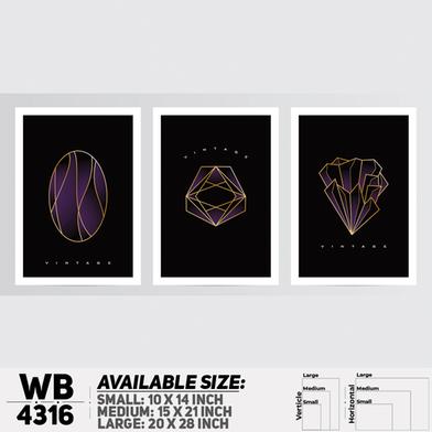 DDecorator Abstract Art (Set of 3) Wall Board And Wall Canvas image