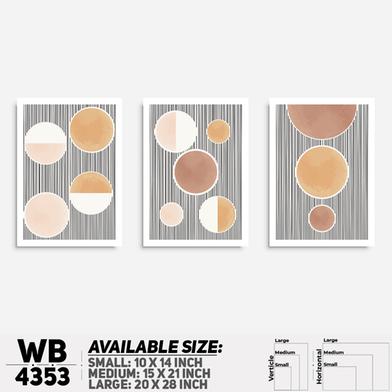 DDecorator Abstract Art (Set of 3) Wall Board And Wall Canvas image