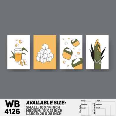 DDecorator Abstract Art Wall Board And Wall Canvas - Set of 4 image