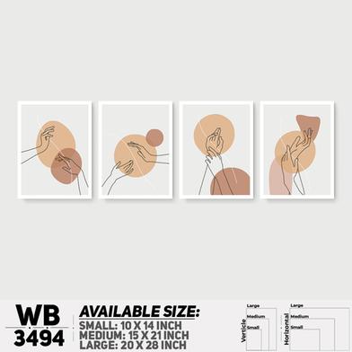 DDecorator Abstract Line Art (Set of 4) Wall Board And Wall Canvas image