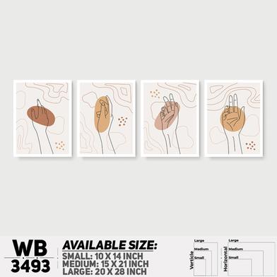DDecorator Abstract Line Art (Set of 4) Wall Board And Wall Canvas image