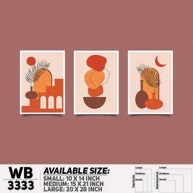 DDecorator Abstract Modern Art (Set of 3) Wall Board And Wall Canvas image