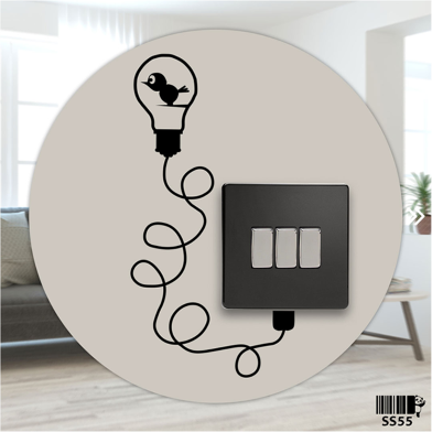 DDecorator Bird In Bulb Switch Socket Wall Sticker image