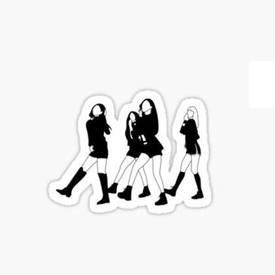 DDecorator Black and White Blackpink Beauty Girls Laptop Sticker image