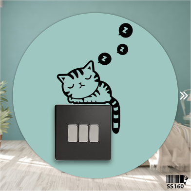 DDecorator Cat Sleeping Switch Socket Wall Sticker image