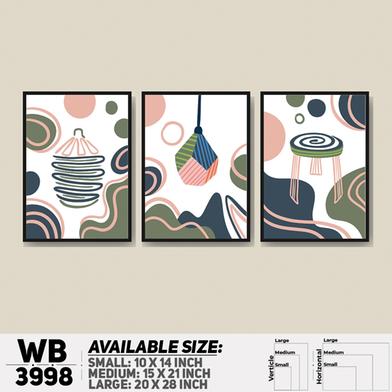 DDecorator Creative Abstract Art (Set of 3) Wall Board And Wall Canvas image