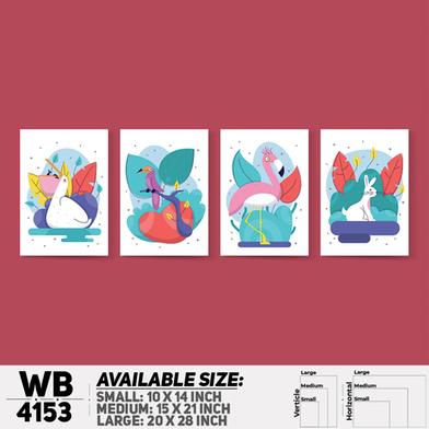 DDecorator Creative Animal Abstract Art Wall Board And Wall Canvas - Set of 4 image