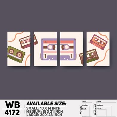 DDecorator Creative Music Lover Abstract Art (Set of 4) Wall Board And Wall Canvas image