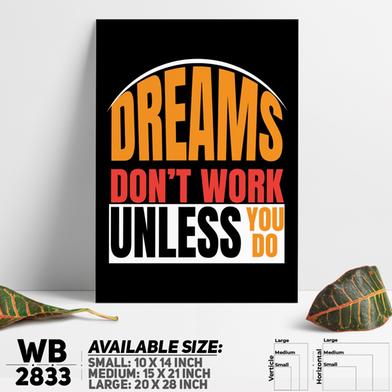 DDecorator Dreams Don't Word Unless You Do - Motivational Wall Board and Wall Canvas image
