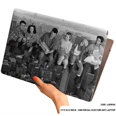 DDecorator FRIENDS All Carecter in Black and White Photo Laptop Sticker image