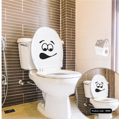 DDecorator Fearful Face Vinyl Decals Removable Sticker For Washroom image