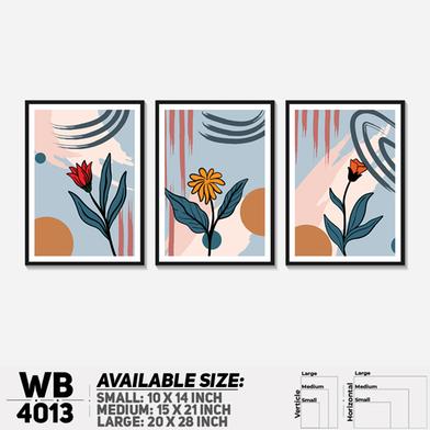 DDecorator Flower And Leaf Abstract Art (Set of 3) Wall Board And Wall Canvas image