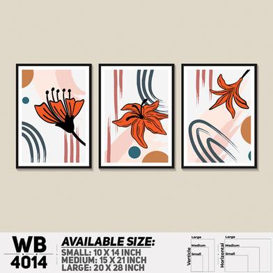 DDecorator Flower And Leaf Abstract Art (Set of 3) Wall Board And Wall Canvas image